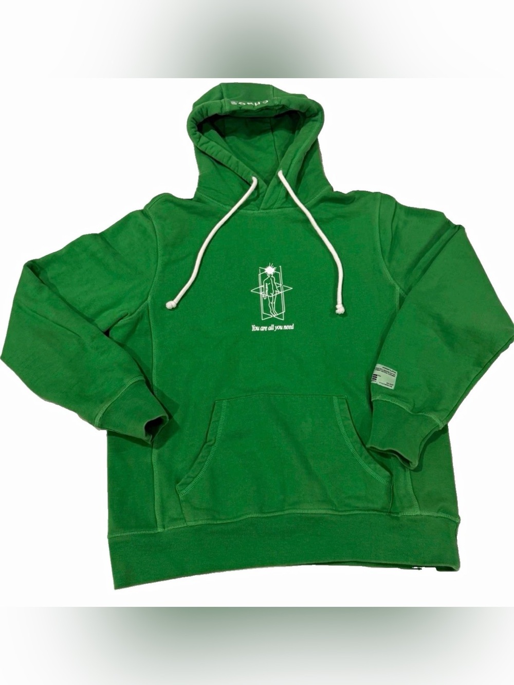 CHNGE Green Graphic Hooded Sweatshirt with White Logo